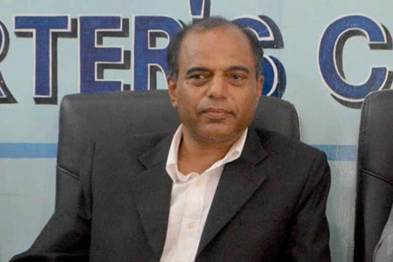 Maoist leader Chandra Prakash Khanal speaks with journalists in Kathmandu, on Sunday, August 14, 2016. Photo: Reporters' Club Nepal