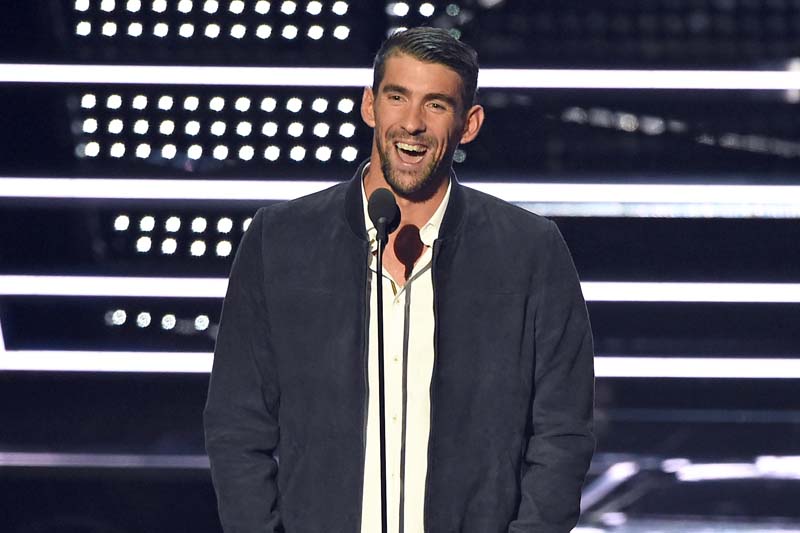 Michael Phelps introduces a performance by Future at the MTV Video Music Awards at the Madison Square Garden, on Sunday, August 28, 2016, in New York. Photo: AP