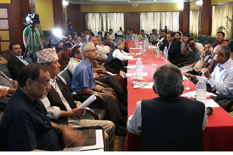 The Naya Shakti Nepal holds an interaction on implementation of the Constitution, in Kathmandu, on Friday, August 12, 2016. Photo: Naya Shakti Nepal