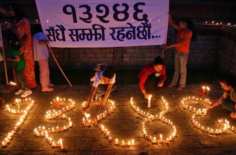FILE - Candle light vigil in memory of Nepal conflict victims. Photo: Nepal Conflict Report, 2012
