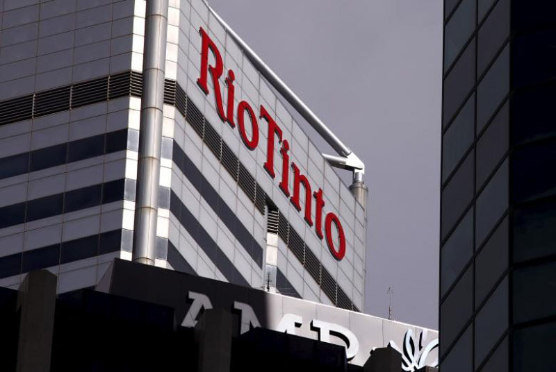 A sign adorns the building where mining company Rio Tinto has their office in Perth, Western Australia, November 19, 2015. Photo: REUTERS