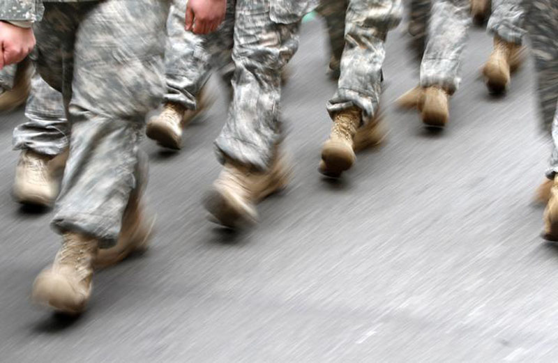 File - US army soldiers are seen marching in the St Patrick's Day Parade in New York, on March 16, 2013. Photo: Reuters