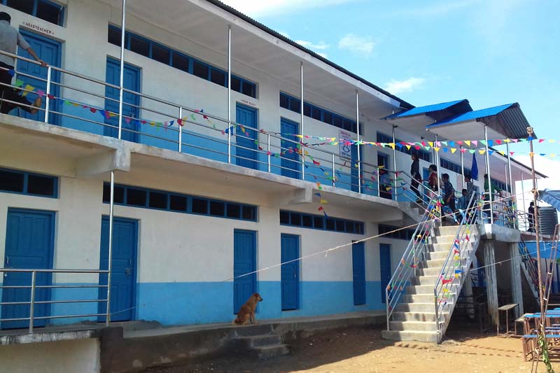 An earthquake-resistant model house, named Mahalaxmi Bhawan, sponsored by various Korean organisations, has been inaugurated in Taple of Gorkha on Wednesday, August 31, 2016. Photo: RSS