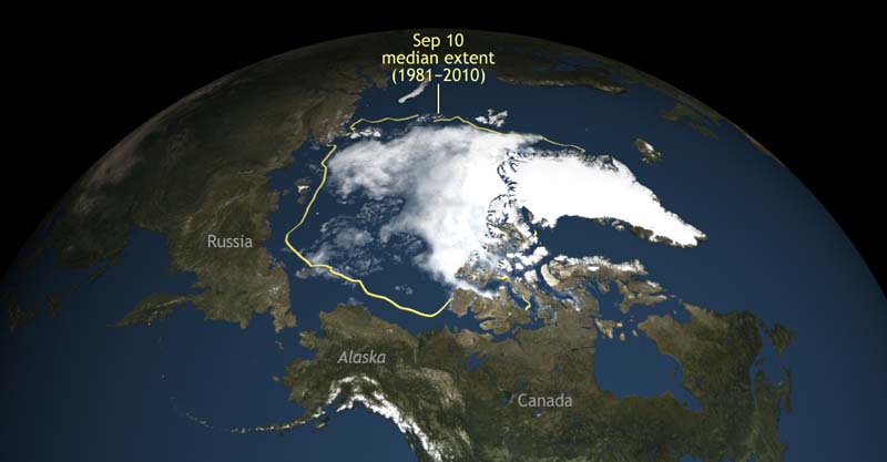 This image provided by the National Snow &amp; Ice Data Centre shows Arctic Sea ice. Photo: AP