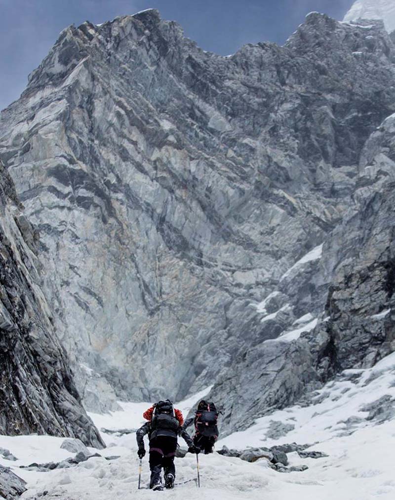 FILE- Elia Saikaly and Pasang Kaji Sherpa climbing a peak. Photo: Facebook