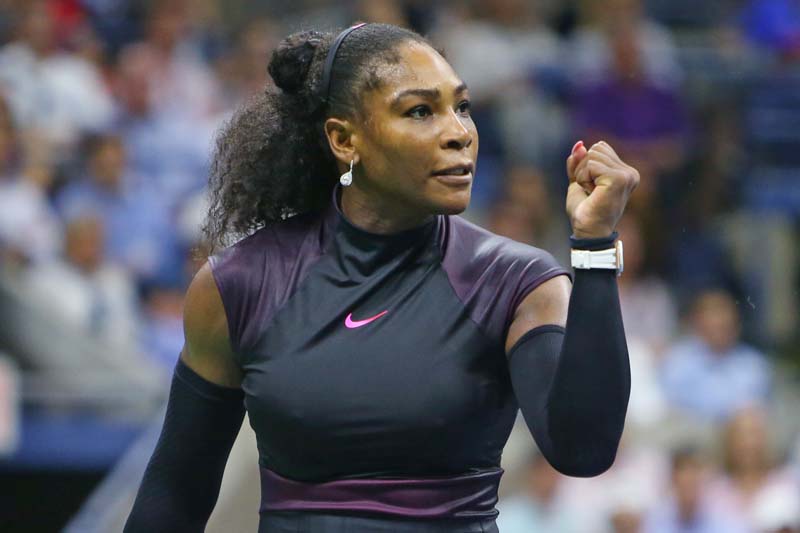 Serena Williams of the United States celebrates after winning a point against Simona Halep of Romania on day ten of the US Open tennis tournament at the USTA Billie Jean King National Tennis Centre, on September 7, 2016. Photo: USA Today Sports via Reuters