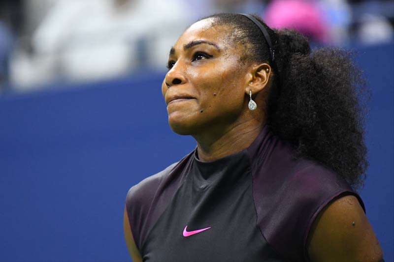 Serena Williams of the USA reacts late in the second set tie break against Karolina Pliskova of the Czech Republic on day eleven of the 2016 US Open tennis tournament at USTA Billie Jean King National Tennis Centre, in New York, on September 8, 2016. Photo: USA Today Sports via Reuters