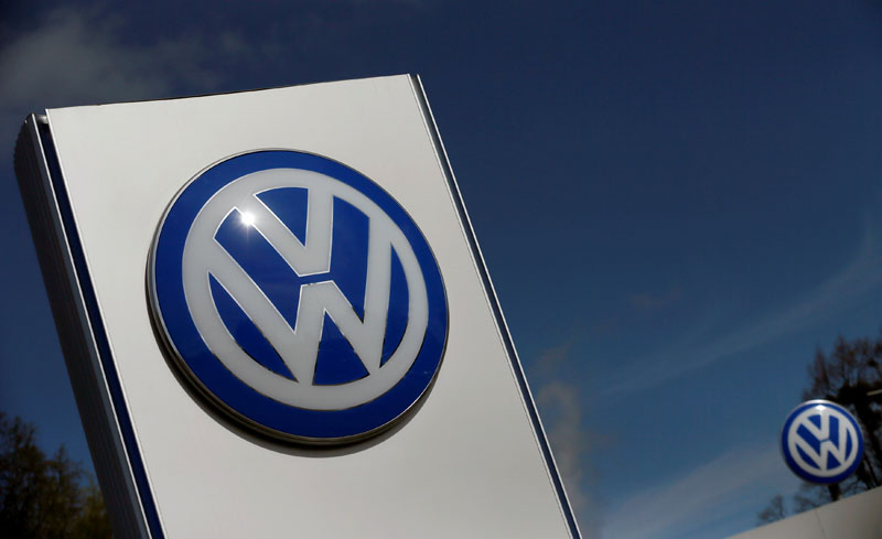 A Volkswagen logo is pictured at Volkswagen's headquarters in Wolfsburg, Germany, on April 22, 2016. Photo: Reuters