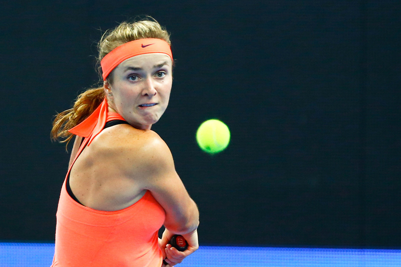 Elina Svitolina of Ukraine plays against Angelique Kerber of Germany. Photo: Reuters