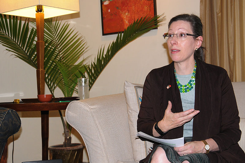 Interview with Alaina B Teplitz, Ambassador of the United States of America to Nepal, on Sunday October 23, 2016. The US envoy speaks on what the government could do further to improve the investment climate in Nepal so as to lure investors from the worldu2019s largest economy and also from across the globe. Photo: Bal Krishna Chhetri/ THT