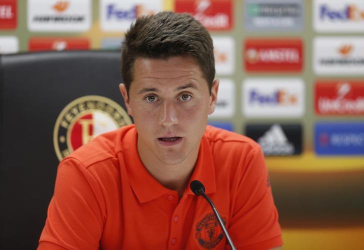 Britain Soccer Football - Manchester United Press Conference - De Kuip Stadium, Rotterdam, Netherlands - 14/9/16nManchester United's Ander Herrera during the press conferencenAction Images via Reuters / Matthew ChildsnLivepic