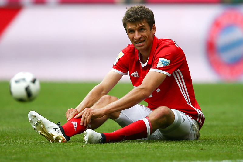 Bayern Munich's Thomas Mueller reacts. Photo: Reuters