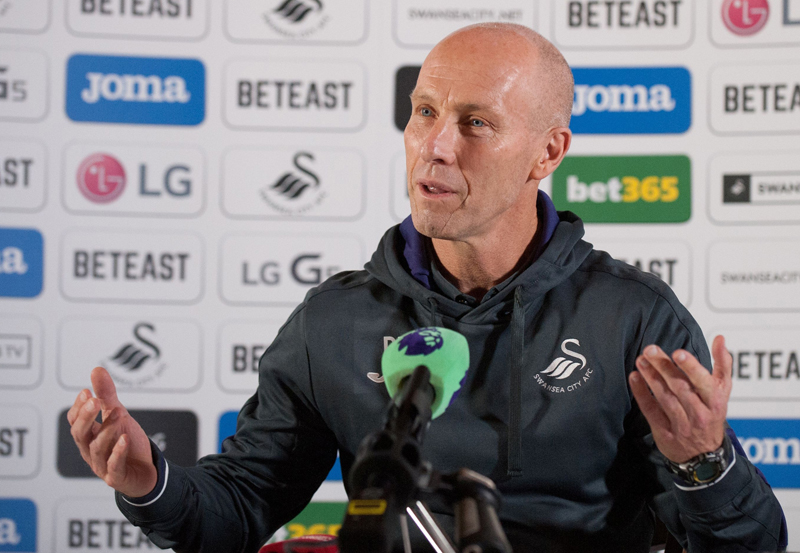 Bob Bradley the new team manager of English Premier League soccer team Swansea City speaks during a press conference at the Marriott Hotel, in Swansea, Wales Friday Oct. 7, 2016. Photo: AP
