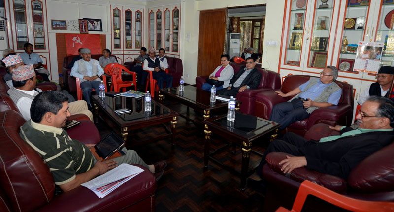 CPN Maoist Centre holds its Central Office meeting, in Kathmandu, on Saturday, October 22, 2016. Photo: PM Dahal's Secretariat