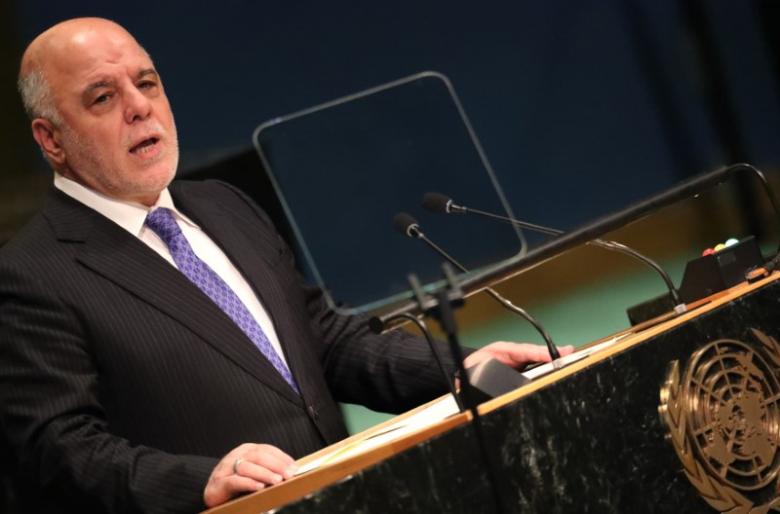 Prime Minister Haider Al-Abadi of Iraq addresses the United Nations General Assembly in the Manhattan borough of New York, U.S., September 22, 2016.  REUTERS/Carlo Allegri/File Photo