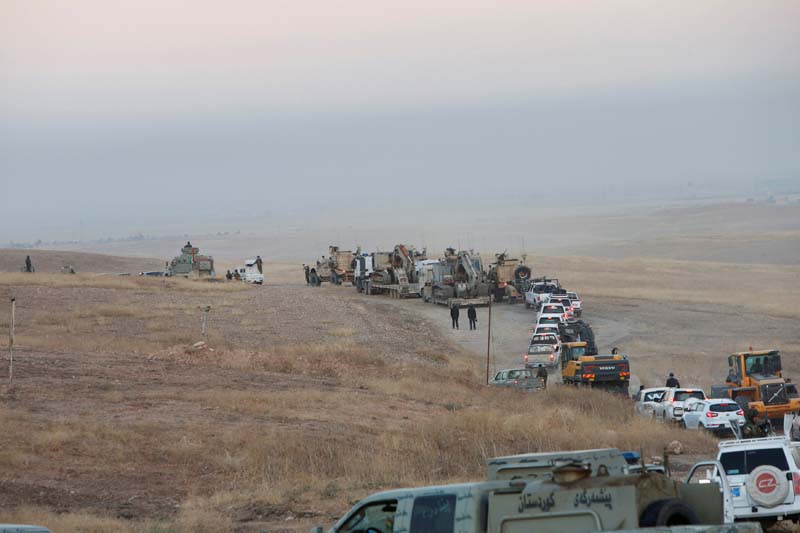 Peshmerga forces advance in the east of Mosul to attack Islamic State militants in Mosul, Iraq, on Monday, October 17, 2016. Photo: Reuters
