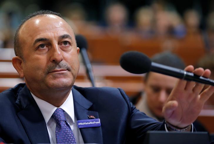 Turkey's Foreign Minister Mevlut Cavusoglu arrives to address the Parliamentary Assembly of the Council of Europe in Strasbourg, France, October 12, 2016. REUTERS/Vincent Kessler