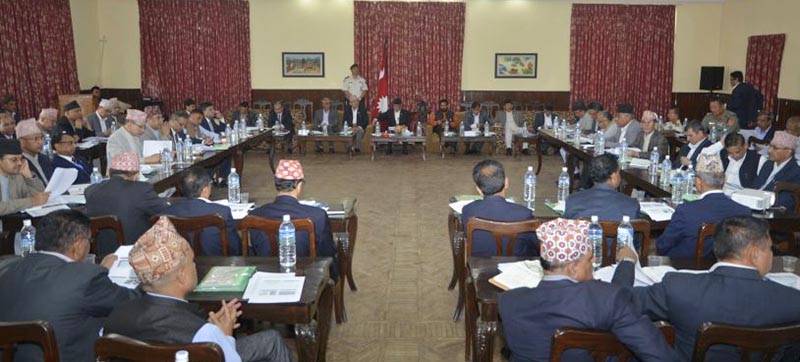 National Reconstruction Authority (NRA)'s Consultative Council being held at the PM's official residence in Baluwatar. Photo: PM's Secretariat