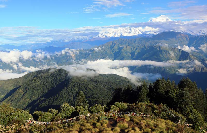 A scenic view of hills is seen from Poon Hill, a tourist destination, in Ghar VDC-3 of Myagdi district, on Monday, October 3, 2016. Photo: RSS