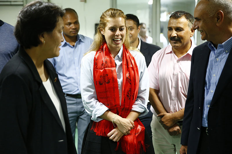 Britain's Princess Beatrice visiting Tilganga Institute of Ophthalmology in Kathmandu on Sunday, September 2, 2016. Beatrice is seventh, and the second female, in line to succeed her grandmother, Queen Elizabeth II. Photo: Skanda Gautam/THT