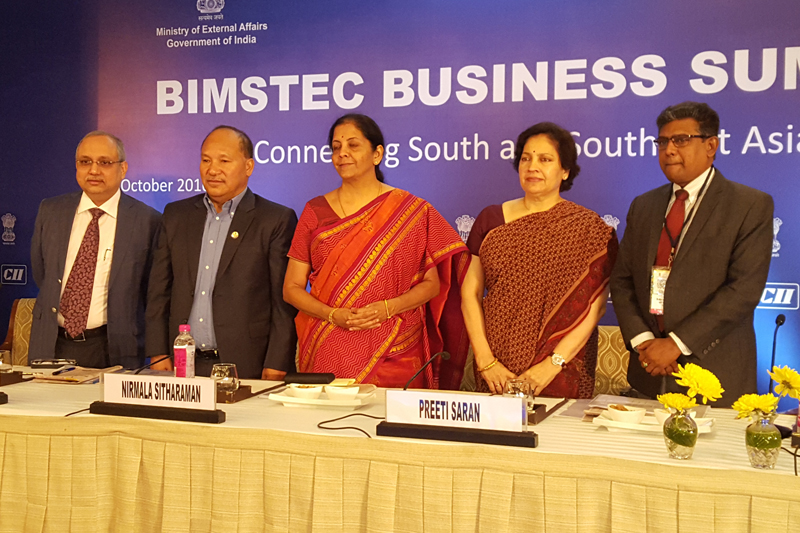 Nepal's Minister for Commerce Romi Gauchan Thakali (2nd from left) attends the BIMSTEC Business Summit on the sidelines of the BRICS-BIMSTEC Outreach Summit in Goa of India on Friday, October 14, 2016. Photo: Ministry of Commerce