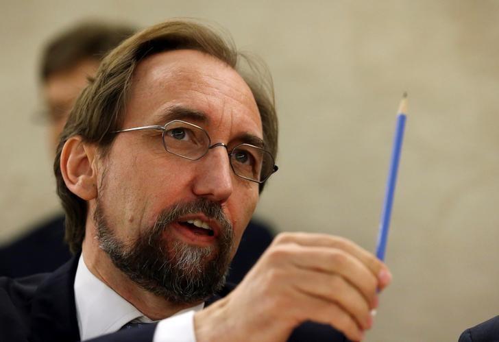 United Nations High Commissioner for Human Rights Zeid Ra'ad Al Hussein attends the 33rd session of the Human Rights Council at the U.N. European headquarters in Geneva, Switzerland, September 13, 2016. REUTERS/Denis Balibouse