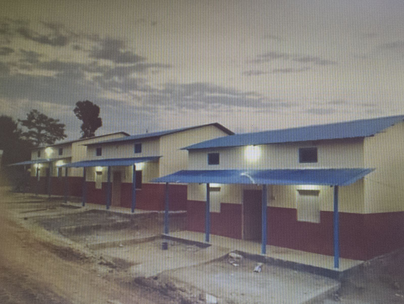 Model earthquake-resistant human settlement constructed by Dhurmus Suntali Foundation at Giranchaur of Sindhupalchok district. Photo: THT Online