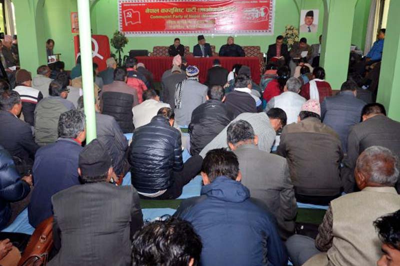 FILE: Prime Minister Pushpa Kamal Dahal addresses the politburo meeting of the CPN Maoist Centre held at Paris Danda on Tuesday, November 29, 2016. Photo Courtesy: PM's Secretariat