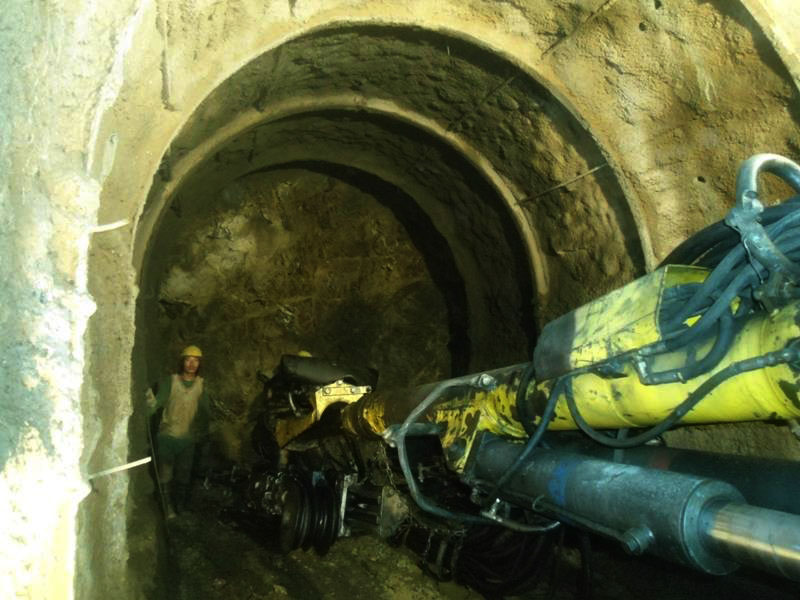 A view of a tunnel of Hewa Khola A hydro project, which is all set to test transmission, in Panchthar, on Thursday, November 24, 2016. Photo: THT
