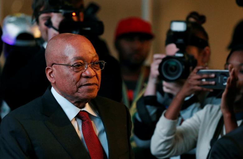 South African President Jacob Zuma arrives for the official announcement of the munincipal election results at the result centre in Pretoria, South Africa August 6, 2016. REUTERS/Siphiwe Sibeko/File Photo