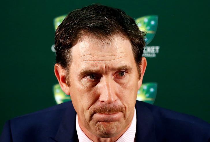 Cricket Australia Chief Executive Officer (CEO) James Sutherland reacts as he talks during a media conference at the WACA Ground in Perth, Australia, November 4, 2016.     REUTERS/David Gray