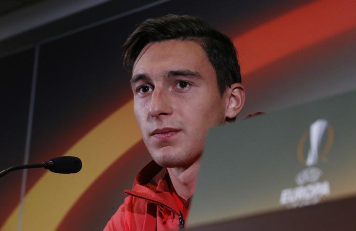 Football Soccer - Manchester United Press Conference - Sukru Saracoglu Stadium, Istanbul, Turkey - 2/11/16 Manchester United's Matteo Darmian during the press conference Action Images via Reuters / Andrew Boyers Livepic