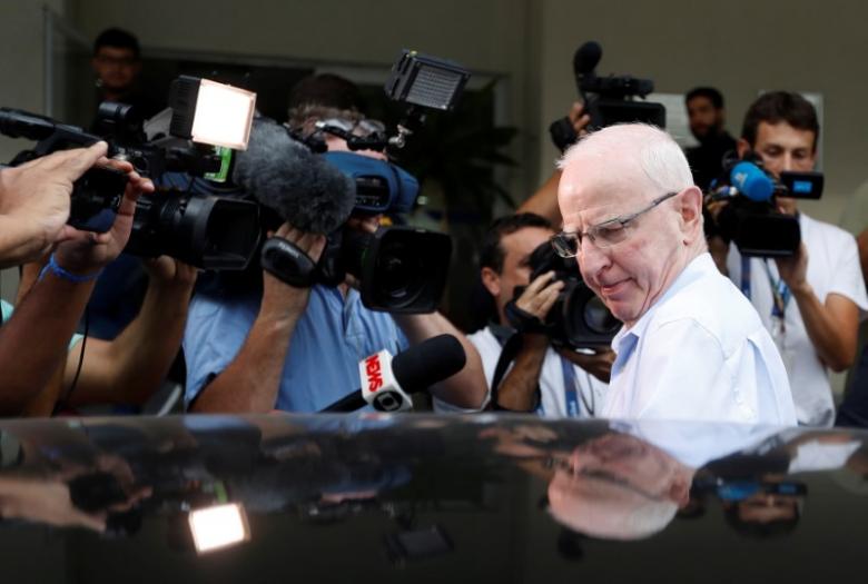 Former top European member of the International Olympic Committee (IOC), Patrick Hickey,  leaves a police station in Rio de Janeiro, Brazil, September 6, 2016. REUTERS/Ricardo Moraes