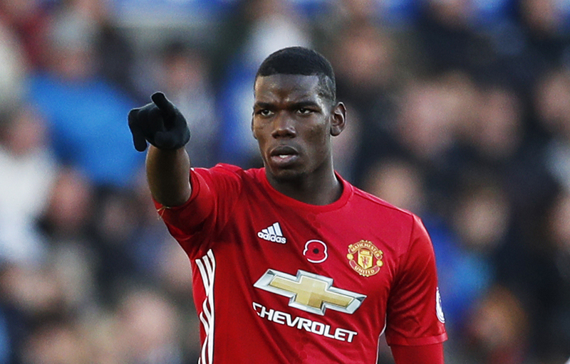 Manchester United's Paul Pogba celebrates scoring their first goal. Photo: Reuters