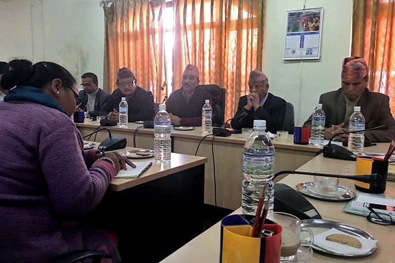 Rastriya Prajatantra Party Chairman Kamal Thapa in a meeting of the parliamentary party in Singhadarbar, on Sunday, November 27, 2016. Photo Courtesy: Kunti Shahi