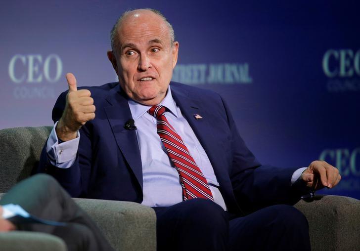 Rudy Giuliani, vice chairman of the Trump Presidential Transition Team, speaks at the Wall Street Journal CEO Council in Washington, U.S., November 14, 2016. REUTERS/Joshua Roberts
