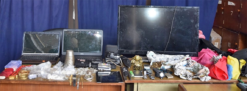 The seized goods from the theft suspects have been displayed in Kathmandu by police on Monday, November 7, 2016. Photo: MCD