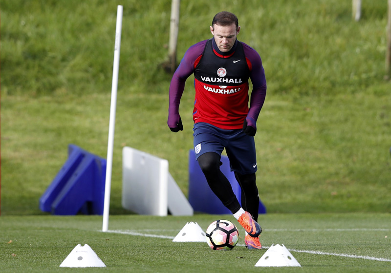 England's Wayne Rooney during training. Photo: Reuters