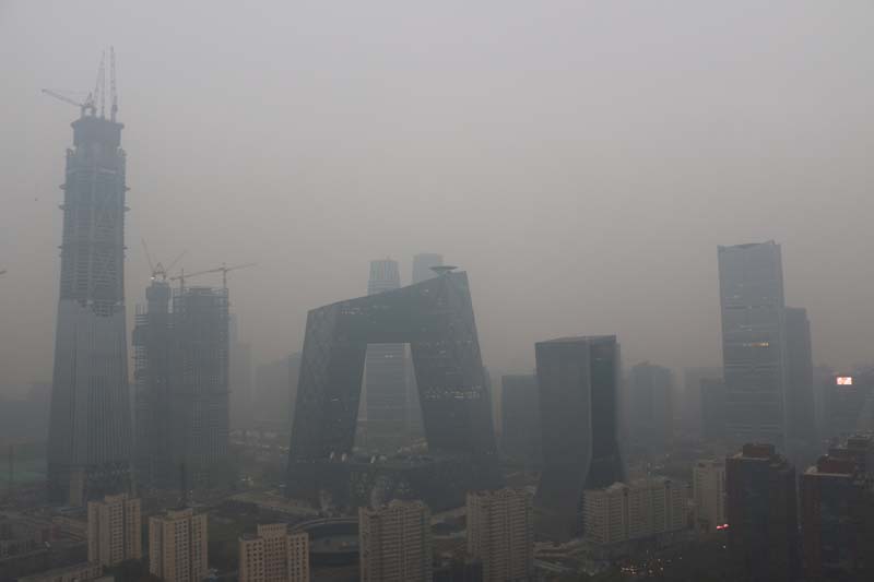 File - Beijing's landmark buildings are seen during a polluted day in Beijing, China, on November 18, 2016. Photo: Reuters