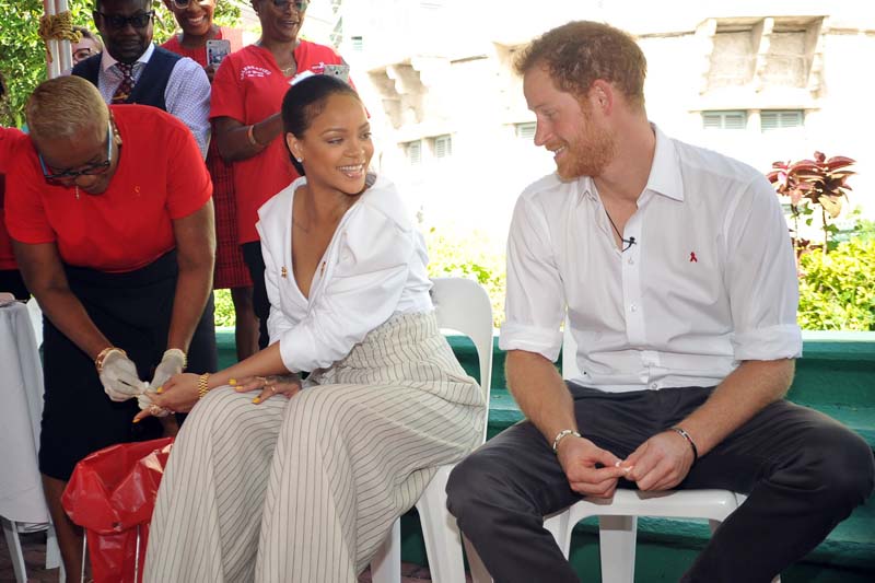 Britain's Prince Harry takes an HIV test alongside singer Rihanna to highlight World AIDS Day in Bridgetown, Barbados, on Thursday, December 1, 2016. Photo: Reuters