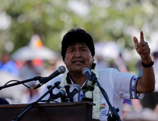 Bolivia's President Evo Morales speaks during a Democratic and Cultural revolution celebration in Ivirgarzama in the Chapare region, Bolivia December 18, 2016 .REUTERS/David Mercado