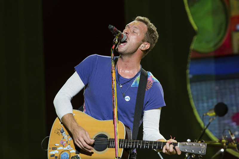 FILE - In this Sept. 4, 2016, file photo, Chris Martin of Coldplay performs at The Budweiser Made In America Festival in Philadelphia. Photo: AP