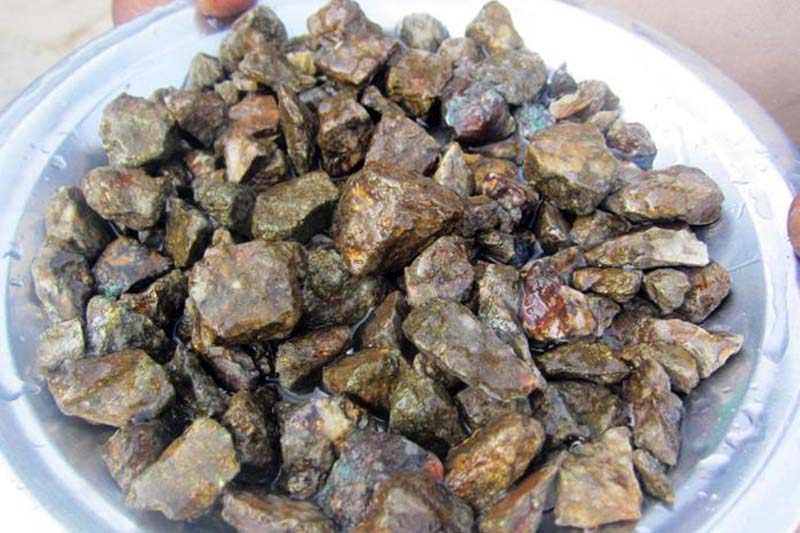 Copper pieces extracted from a copper ore in Okharbot of Myagdi district, on Thursday, December 1, 2016. Photo: RSS