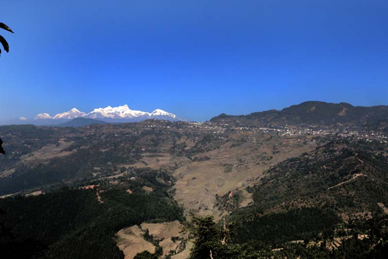 A scenic view of Gorkha Bazaar in the bosom of Mount Ganesh, as captured on Tuesday, December 13, 2016. Photo: RSS 