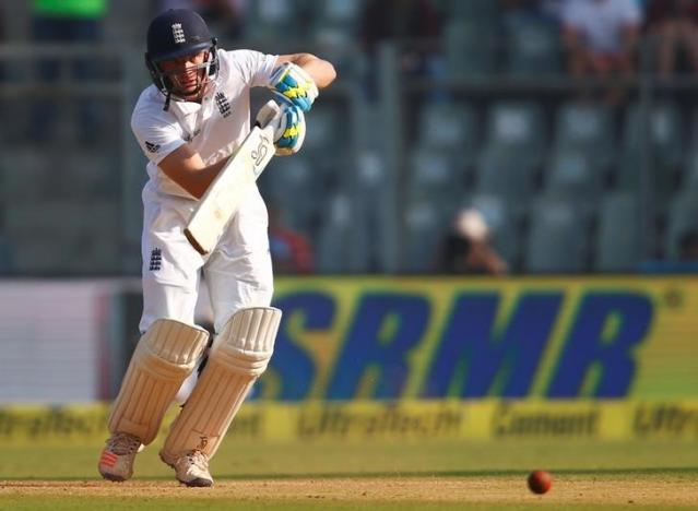 Cricket - India v England - Fourth Test cricket match - Wankhede Stadium, Mumbai, India - 9/12/16. England's Jos Buttler plays a shot. REUTERS/Danish Siddiqui