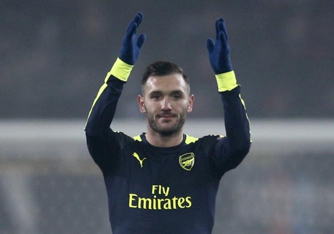 Football Soccer - FC Basel v Arsenal - UEFA Champions League Group Stage - Group A - St.Jakob-Park, Basel, Switzerland - 6/12/16 Arsenal's Lucas Perez celebrates after the match  Action Images via Reuters / Andrew Couldridge Livepic