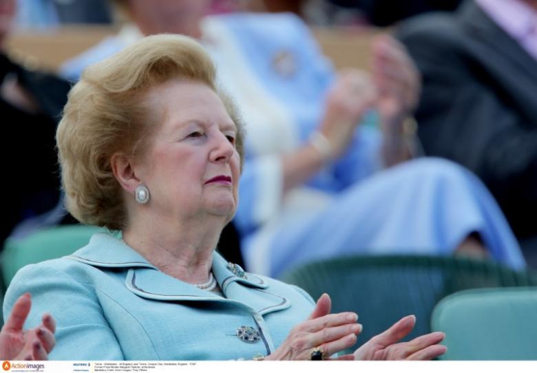 Former Prime Minister Margaret Thatcher at Croquet Club in England on July 07, 2007. Photo: Tony O'Brien via Reuters