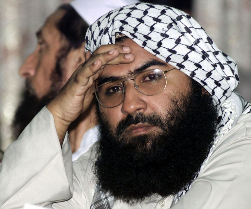 File - Maulana Masood Azhar, head of Pakistan's militant Jaish-e-Mohammad party, attends a pro-Taliban conference organised by the Afghan Defence Council in Islamabad August 26, 2001. REUTERS/Mian Kursheed/File photo  TPX IMAGES OF THE DAY