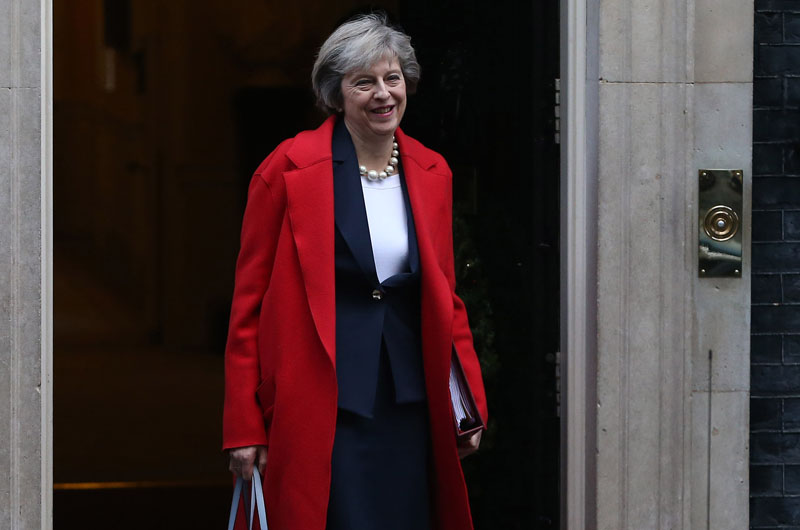 Britain's Prime Minister Theresa May leaves Downing Street in London to attend her final Prime Minister's Question Time of 2016, Britain, on December 14, 2016. Photo: Reuters