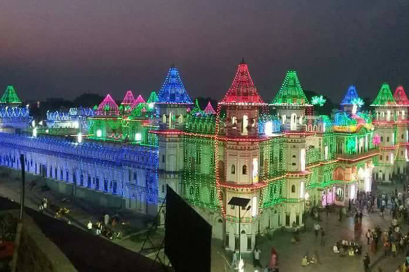 FILE: The Janaki Temple in Janakpur is illuminated with colourful lights as the religious city celebrates the annual Bibaha Panchami festival, on Sunday, December 4, 2016. Photo: RSS